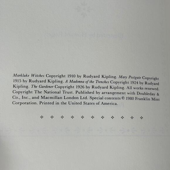 Stories from Rudyard Kipling Franklin Library 1979 Leather Bound Book Illustrate - Picture 6 of 6